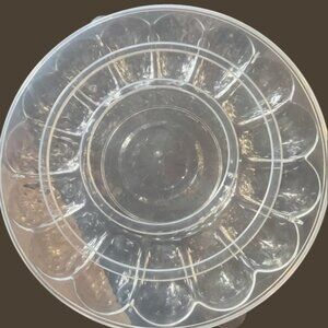 Clear Deviled Egg Tray with Lid 12" Party Serving Platter